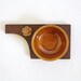 Vintage Butter Dish Wood Base Knife Holder