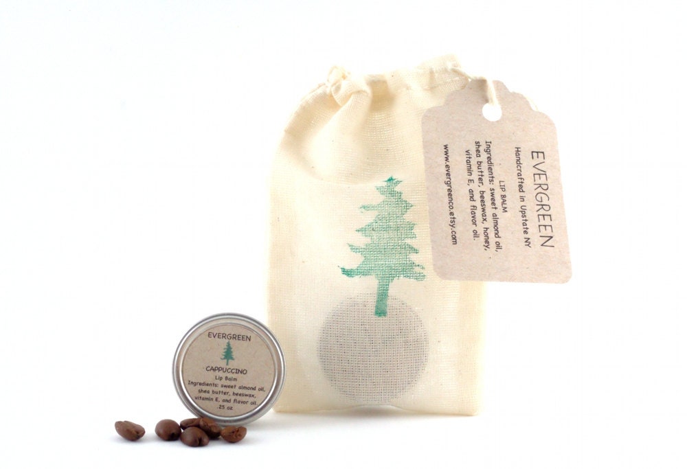 Cappuccino Lip Balm - Made with all natural beeswax and organic shea butter - Lip Balm Tin