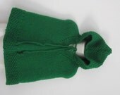 READY TO SHIP - Young child hand knitted hooded cape poncho - 12-18 months