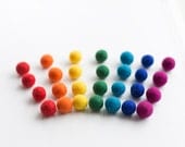 50 felt wool balls (1/2 in. size) rainbow mix red orange yellow green turquoise blue purple