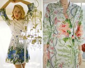 2 floral bridal robes or bridal kimonos. Dressing gowns, wedding robes, bridesmaid robes, bridal party robes. Country wedding gift