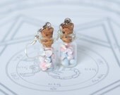 Gabriel's sweet tooth series: Marshmallow, Supernatural phone charm with a miniature bottle filled with hand made polymer clay marshmallow