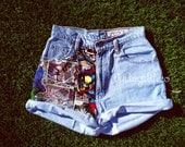 MARVEL Comics Panel Vintage High Waisted Denim Jean Shorts ALL Sizes Available
