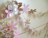 Flower garland-fuchsia green-nursery decoration-wedding decoration-home decor- kids room decor - party decor