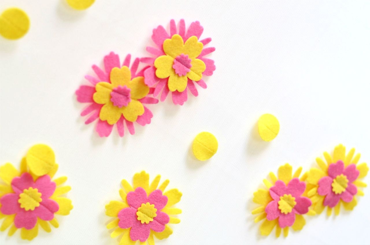 Birthday party garland, Shower decoration, Yellow and pink