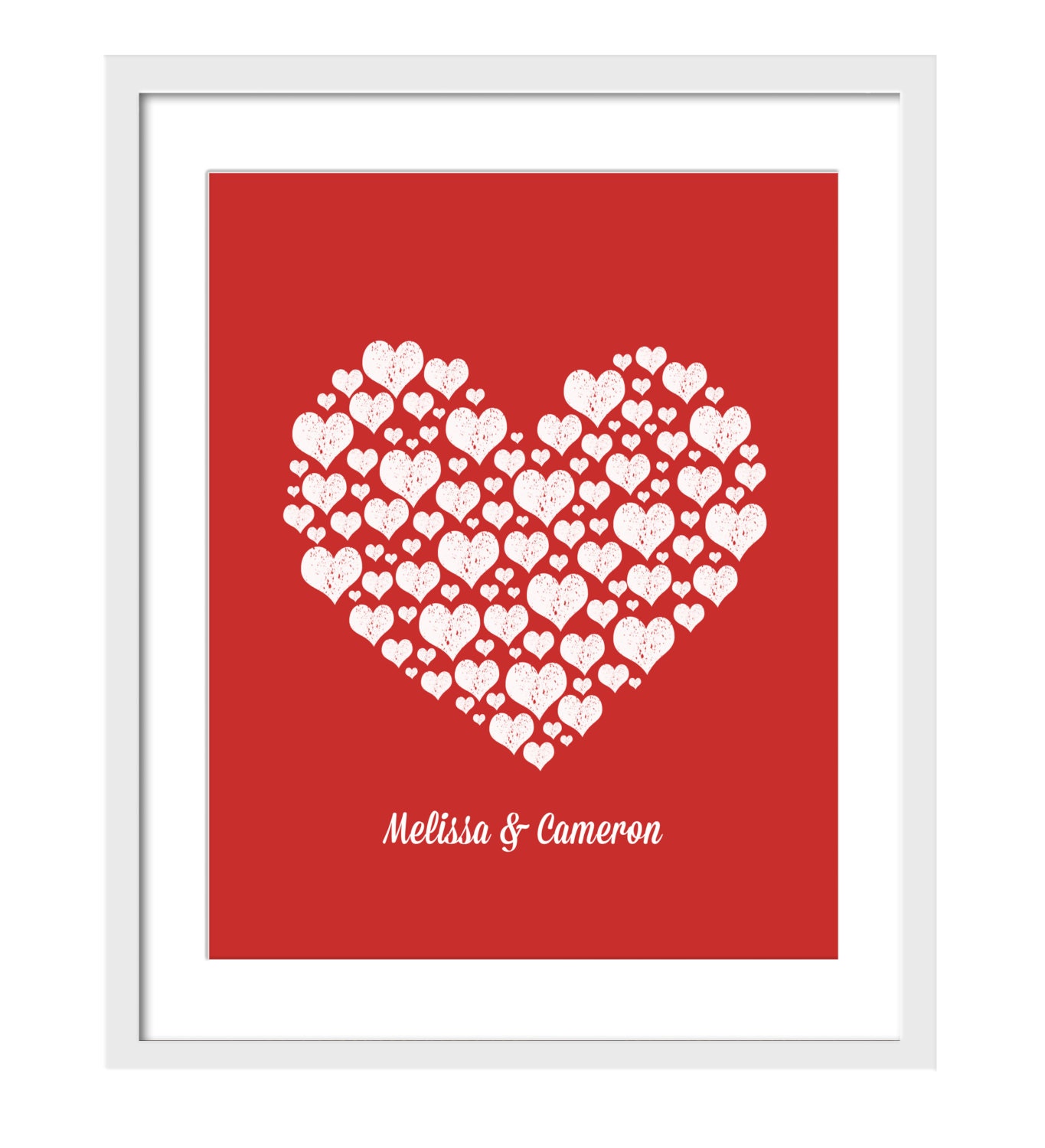 Custom Wedding Gift - Wall Art - Home Decor 8 x 10 - Personalized Print - Heart - Valentines - Love - Anniversary - Wedding - B