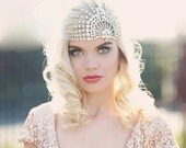 Lujon - Crystal Art Deco 1920's Tulle Headpiece