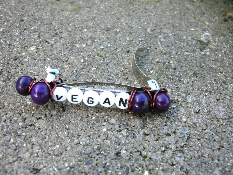 Vegan Hair Clip Barrette, Purple Acai Seed Beads, Eco-Friendly, Child Youth Adult