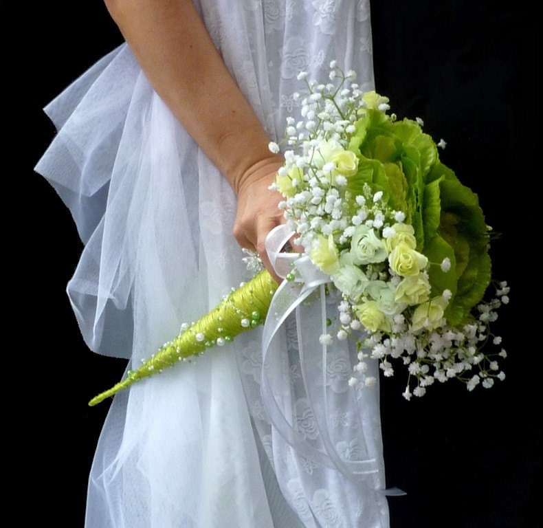 Silk flowers wedding bouguet Ornamental cabbage  and boutonniere