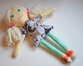 Custom Cloth Doll - Rag Doll Blonde Wool Hair Girl- Waldorf Inspired