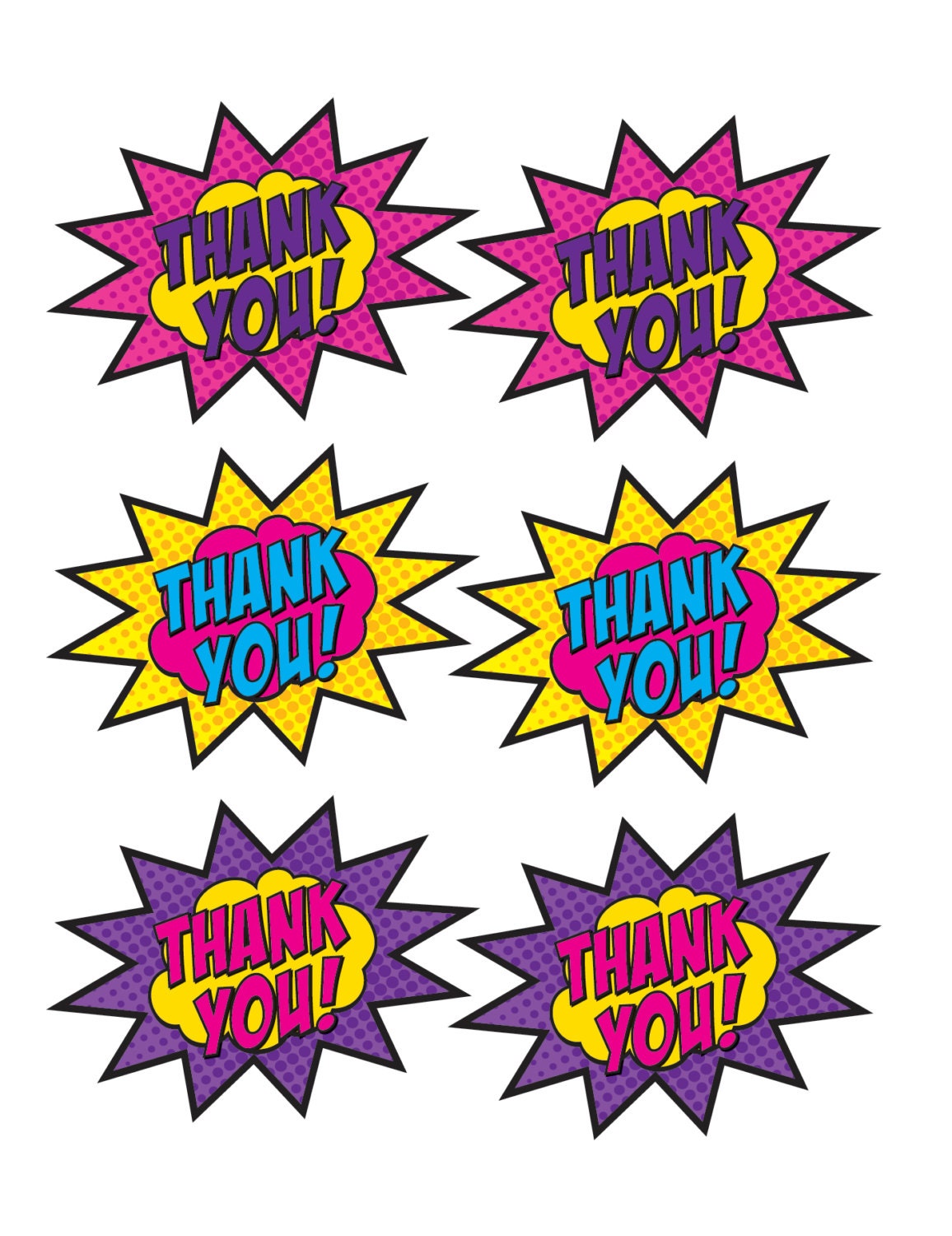 GV1 Superhero Thank You Labels/Tags (printables)