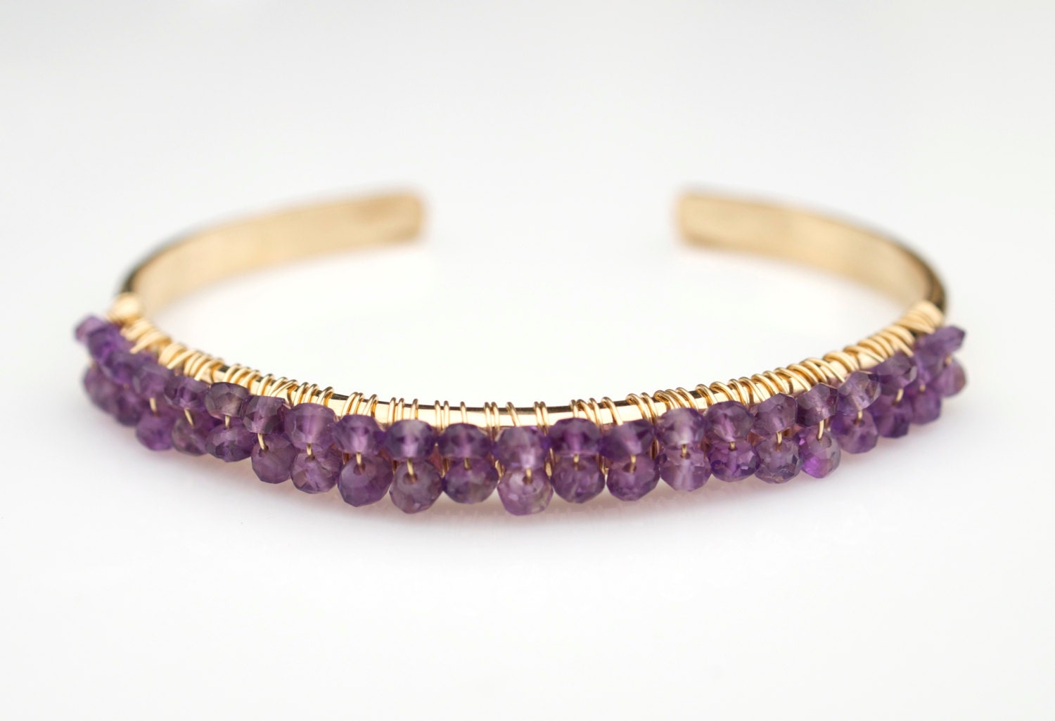 Amethyst Bangle Bracelet, Gemstone Bangle Bracelet, Purple Bracelet, Bridal Jewelry