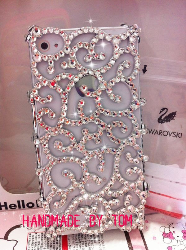 Hofgarten hollow iPhone 4 case cover iPhone 5 case iPhone 4s case bling bling rhinestone iPhone cover