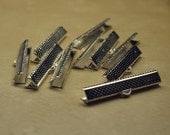 Ribbon Clamps with Loop Silver Tone 35mm 10pk