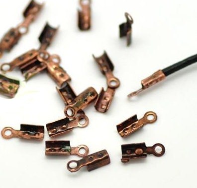 Cord Crip Ends Caps Antique Copper 7.5mm X 2.5mm 50pk