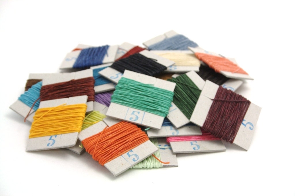 15m of Crawford's Waxed 4-ply Linen Thread, Your choice of three colors