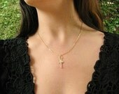 Bellerina necklace, gold necklace,  Gold ballerina necklace, dancer necklace