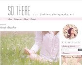 Premade Blogger Template Design - So There  Blog Theme - pink, white, grey, ribbon