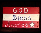 God Bless America Rustic Americana Art Sign