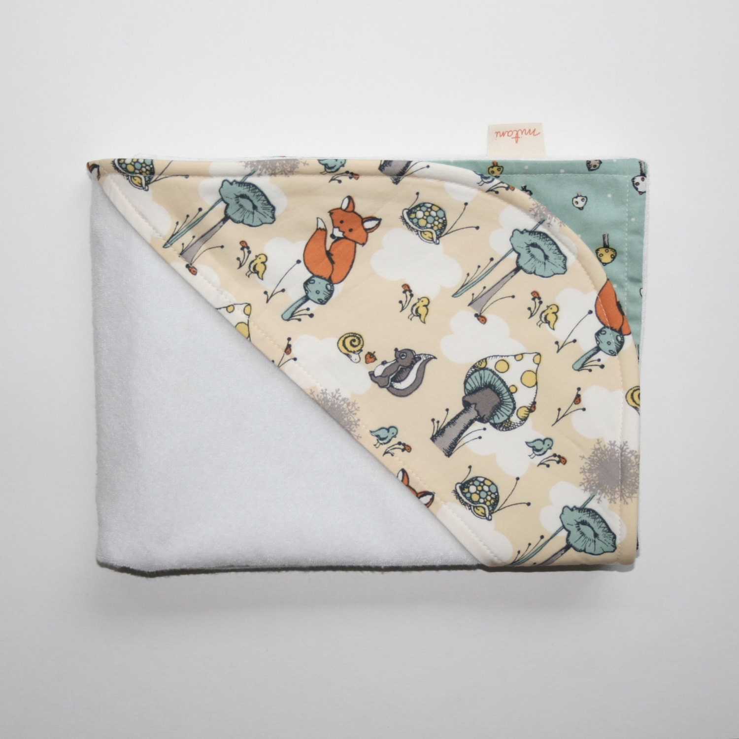 fox perch organic baby terry hooded towel & washcloth set