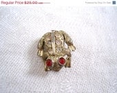 May Days Sale 1920s Nemo Vintage Scarf Pin Rhinestone Frog