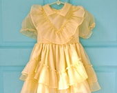 Vintage Fantastic Handmade Yellow Pouffy Party Dress
