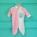 Vintage Pink Terry Kissing Babies Sleeper 0-3 Months