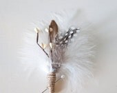 WINTER WHITE - mens boutonniere