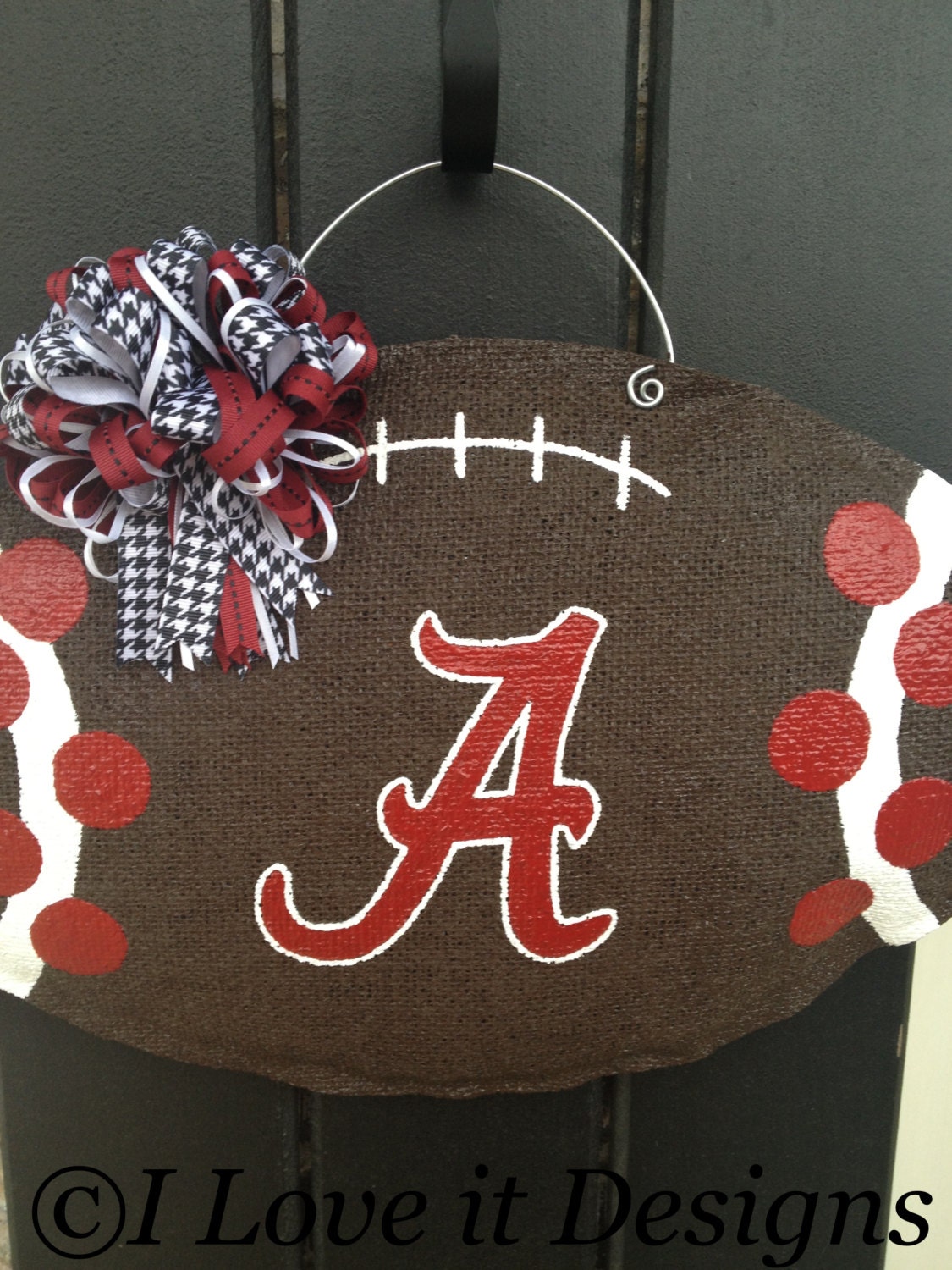 Alabama Football Burlap Door Hanger