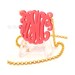 Monogram Necklace Hand Made Custom Pink Initials Personalized J Birthday Jewelry  Acrylic