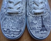 Paris, France Custom VANS Shoes Womens 6 Mens 4.5