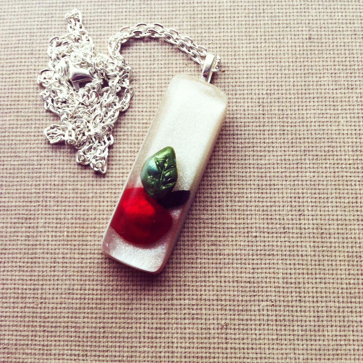 SALE- Juicy Apple Resin Pendant Resin Jewelry