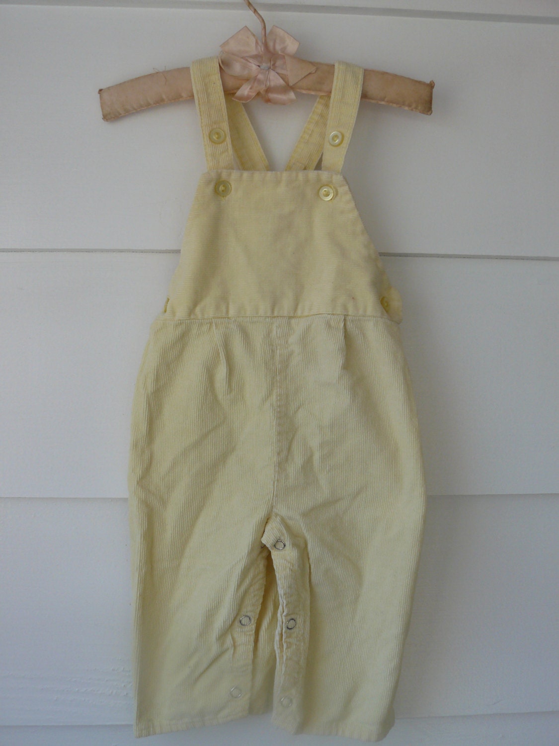 Vintage Baby Yellow Corduroy Overalls 9 to 12 months