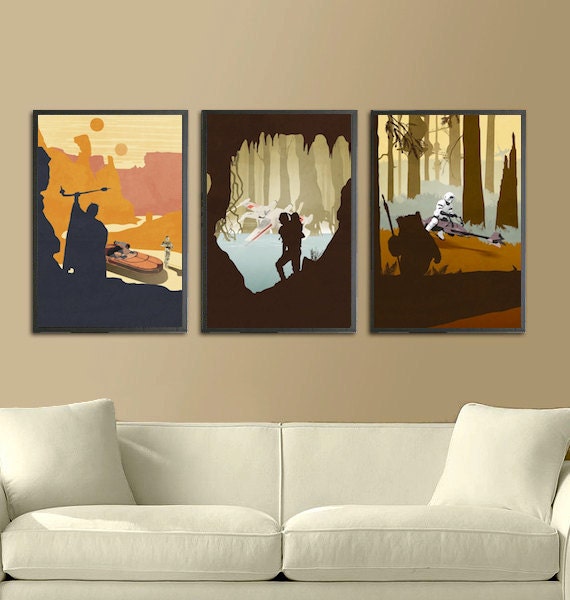 Star Wars Inspired Original Trilogy Poster Collection Limited Edition, Rare Collection 11x17 similar to Olly Moss