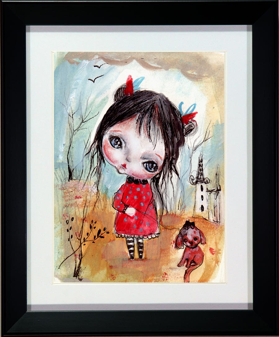 original painting...framed in a black or white frame...acrylic on fine art heavy paper.."lidia"