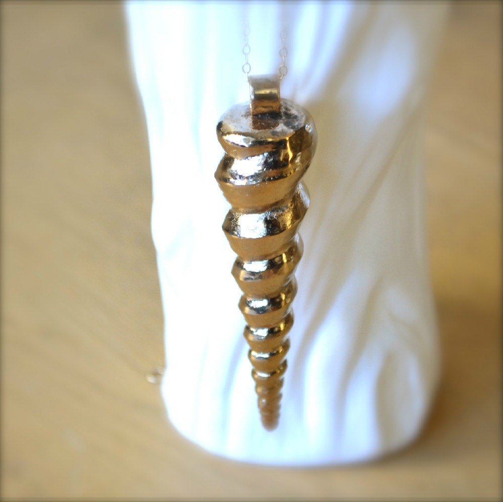 Long Spiral Gold Necklace