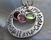 Personalized Necklace Mothers Day Gift Customized Washer Necklace Birthstone Necklace Gift For Her
