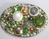 Jeweled Belt Buckle - Vintage Jewelry