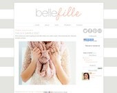 Blogger Premade Template Design - "Belle Fille" Instant Digital Download