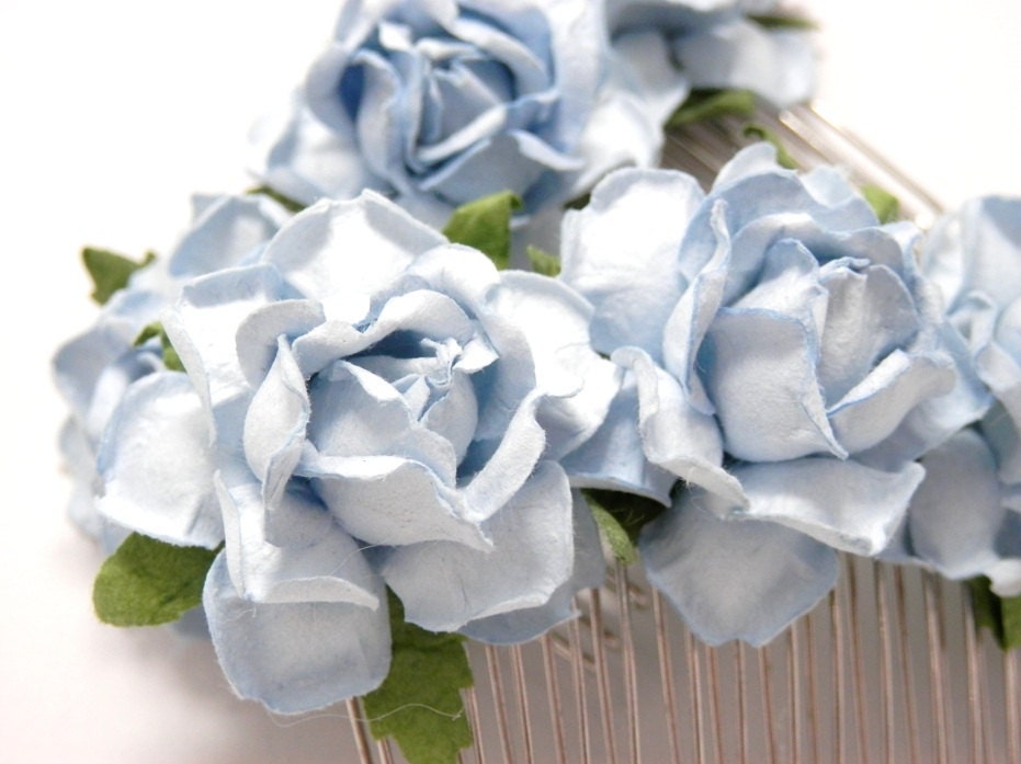 Something Blue Pale Aqua Hair Comb Set of Two