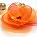 Organza Fabric Flower Hairclip- Orange, hair accessories, hair clip, hairpin, bobby pin