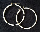 White Hoop Earrings