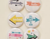 Set of 6 Modern Arrows Craft Badges Pins