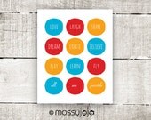 Love Laugh Share Polka dot. Motivational Wall quotes 8x10 print. Baby nursery art, Children, Home decor. Typography By MossyJojo.