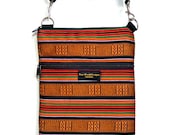Ipad case ipad sleeve  ipad carrying bag woven African fabric Multicolored Gold green Cross Body  cross body purse adjustable strap.