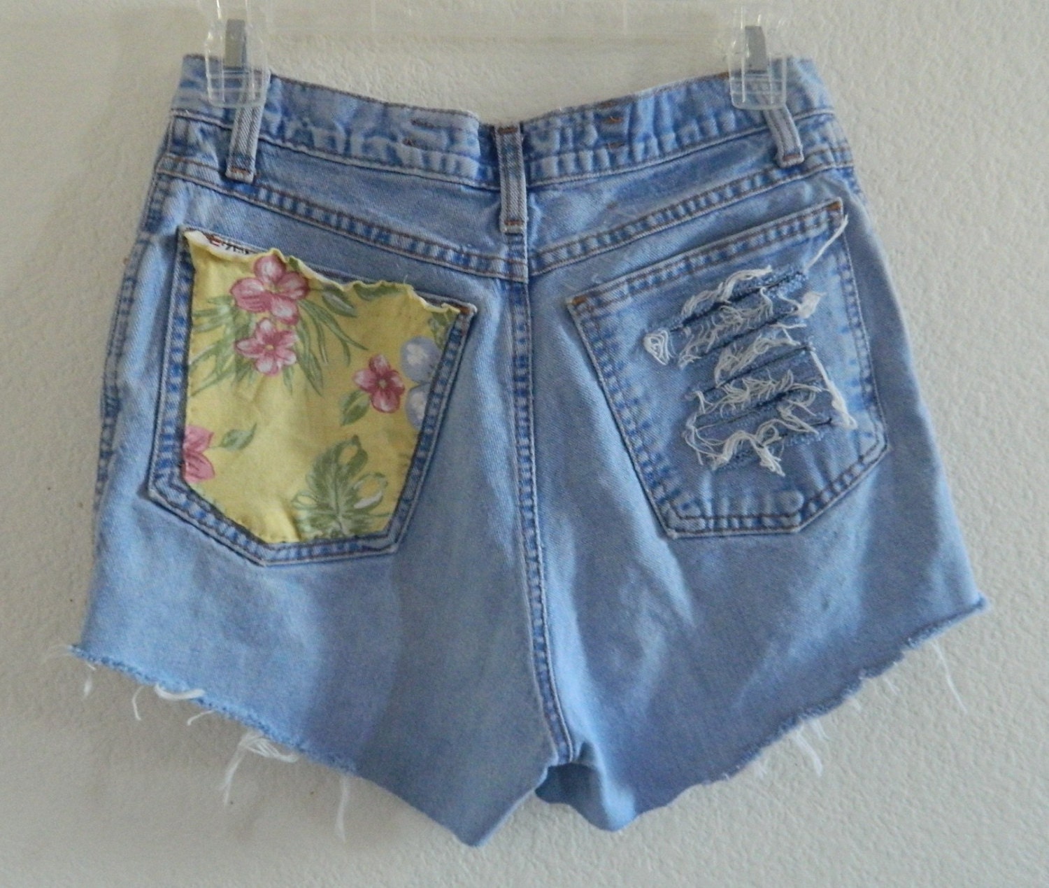 high waist ROSIE pocket destroyed shorts