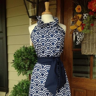 NEW- Carlisle in Blue and White Wave Dress