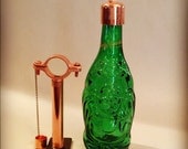 Emerald Green Happy Buddha Tiki Torch Lantern - Wine Bottle Tiki Torch, Hurricane Lamp, Night Light, Hanging Lantern, Oil Lamp