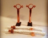 Set Of 2 Copper Wine Bottle Tiki Torch Mounting Hardware Kits - Hanging Lantern, Hurricane Lantern, Outdoor Lighting, Oil lamp
