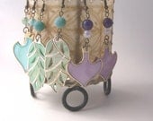 Pastel earrings - Mother of pearl earrings - Shell earrings - Gemstone earrings - Colorful earrings